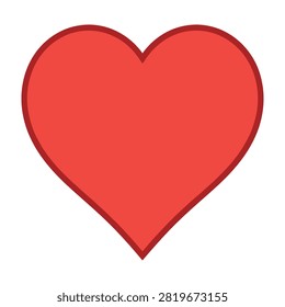 A bright red heart symbol isolated on a clean white background. A classic icon representing love, romance, passion, and Valentine's Day. Ideal for design projects.