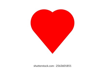 Bright Red Heart Symbol Representing Love, Romance, and Emotional Connection. Perfect for expressing warm emotions in designs or cards.