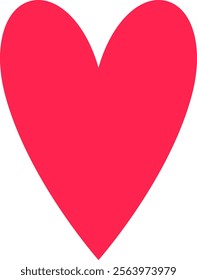 Bright red heart symbol representing love, affection, care, and romance, perfect for Valentine s Day, anniversaries, or any occasion celebrating love and relationships