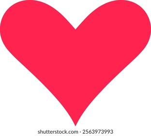 Bright red heart symbol representing love, affection, and romance, perfect for Valentine s Day or any occasion celebrating love and relationships, set against a clean white background