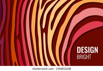 Bright red horizontal abstract background. Color lines on dark backdrop. Modern background for cover design, flyer with space for text. Vector illustration.