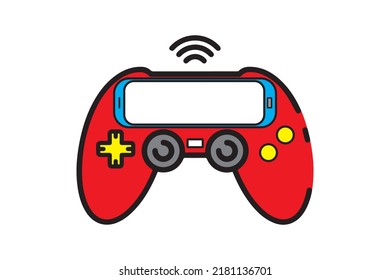 bright red joystick vector for gaming