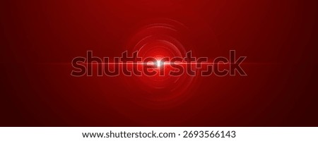 Bright red laser light core with concentric glow rings