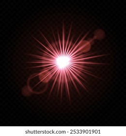 Bright red light burst. Glowing, explosion, star, radiant, golden, energy, shine, flare, illumination, spark, effect, abstract, sparkle, vibrant, sunburst, glowing rays.