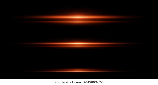 Bright red light lines.Light effect of light.On transparent background.Vector.
