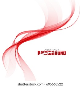 Bright red lines in the form of abstract waves on a white background.