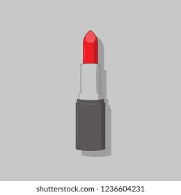 bright red lipstick. flat cartoon vector illustration easy to edit and customize. eps10