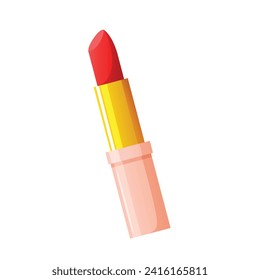 Ilustración vectorial aislada de lápiz labial rojo brillante