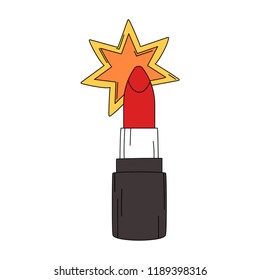 Hellroter Lippenstift-Aufkleber, Vektorgrafik