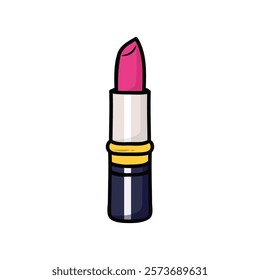 Bright red lipstick sticker vector