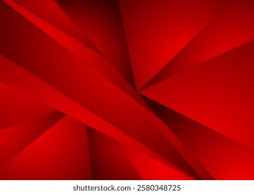 Bright red low poly abstract corporate geometric background. Vector design