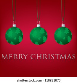 Bright red Merry Christmas bauble card in vector format.