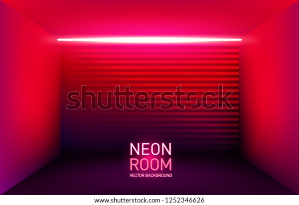Bright Red Neon Room Neon Lights Stock Vector Royalty Free