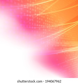 Bright red orange background with lines. Vector illustration