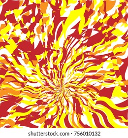 Fundo abstrato vermelho e laranja brilhante do fogo, padrão da chama, fogo estilizado, fundo do sinal de fogo, luz solar fundo abstrato da onda laranja