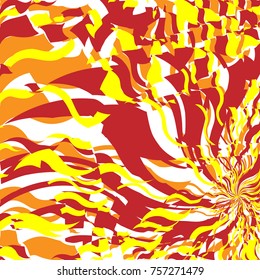 hellroter und orangefarbener Feuerabstrakter Hintergrund, Flammpmuster, stilisiertes Feuer, feuersignaler Hintergrund, abstrakter Sonnenlichthintergrund auf Orange-Wellenhintergrund