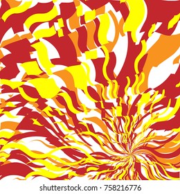 Fondo del Resumen de Incendios Rojo y Naranja Luminoso, Patrón de Llama, Fuego Estilizado, Fondo de Signo de Incendio, Fondo de Oleada Naranja Resumen de Luz Solar