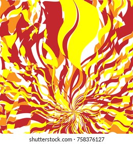 Fondo del Resumen de Incendios Rojo y Naranja Luminoso, Patrón de Llama, Fuego Estilizado, Fondo de Signo de Incendio, Fondo de Oleada Naranja Resumen de Luz Solar