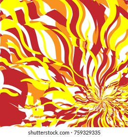 Fondo del Resumen de Incendios Rojo y Naranja Luminoso, Patrón de Llama, Fuego Estilizado, Fondo de Signo de Incendio, Fondo de Oleada Naranja Resumen de Luz Solar