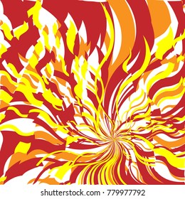 hellroter und orangefarbener Feuerabstrakter Hintergrund, Flammpmuster, stilisiertes Feuer, feuersignaler Hintergrund, abstrakter Sonnenlichthintergrund auf Orange-Wellenhintergrund