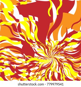 Fondo del Resumen de Incendios Rojo y Naranja Luminoso, Patrón de Llama, Fuego Estilizado, Fondo de Signo de Incendio, Fondo de Oleada Naranja Resumen de Luz Solar