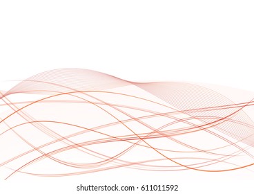 bright red orange floating elegant swoosh wave background. vector illustration