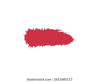 Bright Red Paint Brush Stroke on a White Background.