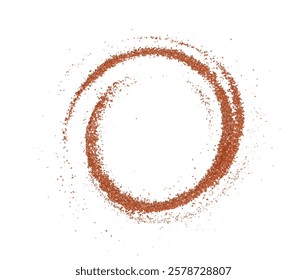 Bright red paprika powder scattered on a dark background, showcasing its rich texture and vibrant color. The fine granules and bold hue make it perfect for spice, cooking, and culinary-themed visuals.