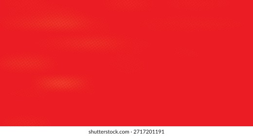 Fondo de arte pop rojo brillante con puntos de medio tono en estilo cómico retro, Plantilla de fondo de Ilustración vectorial para su diseño 