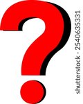 bright red question mark vector with striking 3D design