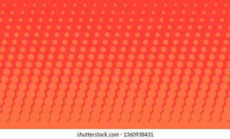Bright red retro pop art background with dots. Vector abstract background with halftone dots design.