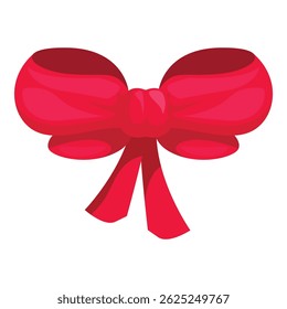 Bright red ribbon tied in a bow, perfect for adding a festive touch to any occasion