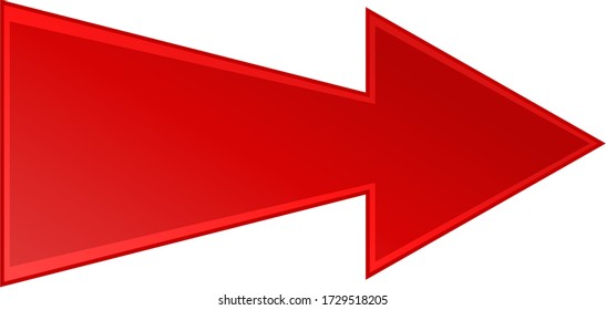 Bright red right arrow icon on white background