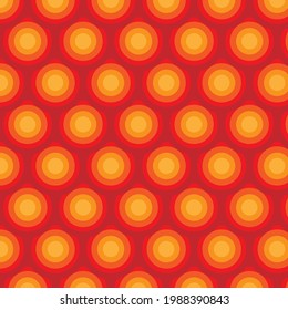 Bright red seamless pattern. Colorful background with circles
