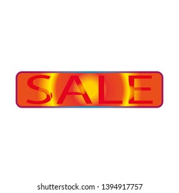 Bright red selling button with glare