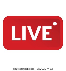 A bright red sign displays the word LIVE in large white letters, symbolizing the active streaming of content to an audience in real time. This sign signifies engagement and interactivity.