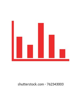 Bright red sign vector icon on white background.
