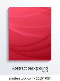 Bright red smooth abstract background. Vector illustration.