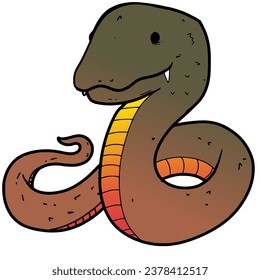 a bright red snake is looking for prey