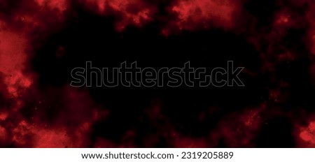 Bright red space nebula. dark red and orange gradient grungy texture smoke. Abstract blaze fire flame texture or background. Red and yellow grunge abstract watercolor background. Red powder explosion.
