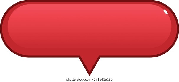 Burbuja de discurso rojo brillante sobre un fondo blanco.