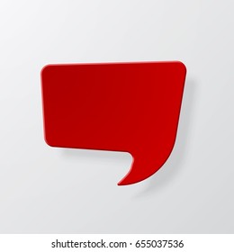 Bright red speech bubbles with the effect of paper and shadow