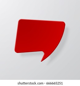 Bright red speech bubbles with the effect of paper and shadow
