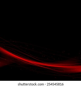Bright Red Speed Swoosh Abstract Lines Background. Vector Illustration