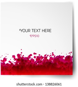 Bright red splash on a white background