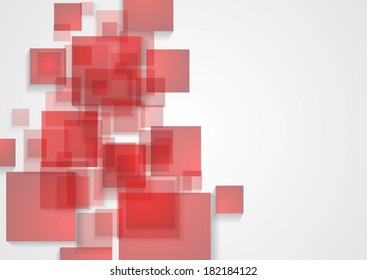 Bright red squares vector background