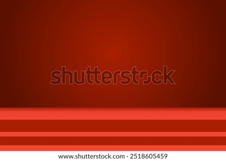 Bright red stage background, step and stage podium. Vector illustration design for theatre, product display, presentation.