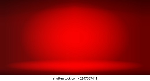 Bright red studio space background, product display with copy space to display your content design