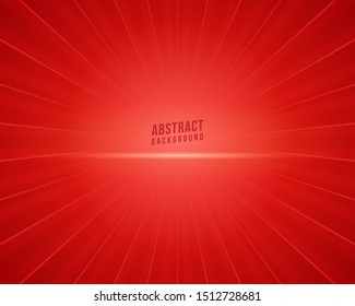 Bright red sun rays background. Comics, pop art style vector illustration message board for text and message promotion, ads social media website.