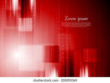 Bright red technology design. Vector